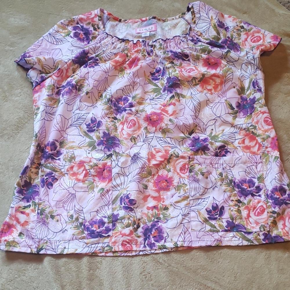 Koi Scrub Top